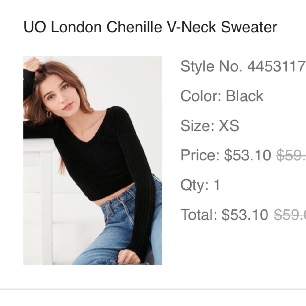 London Chenille V-Neck Sweater